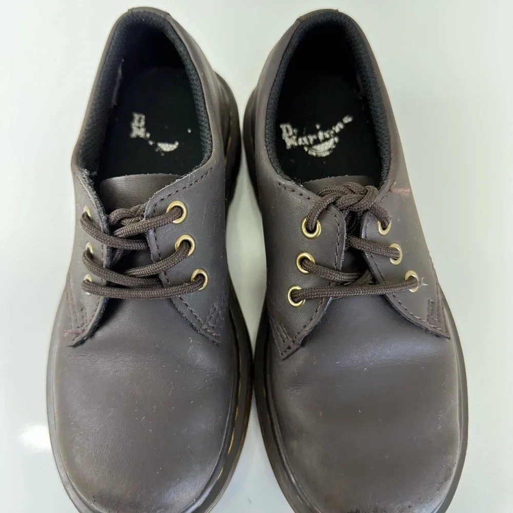 Dr. Martens 1461 J Softy Toe Dark Brown Leather Shoes KIDS  Size 12